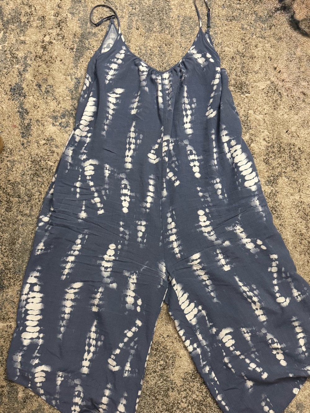 Shinestar Blue and White Wide Leg Jumpsuit